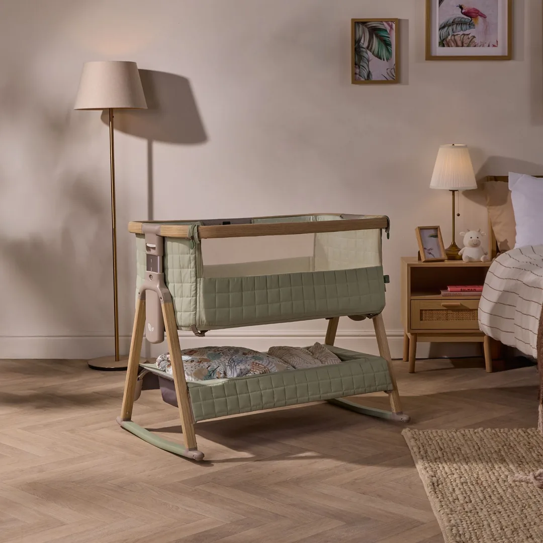 Tutti Bambini bedside crib in a nursery